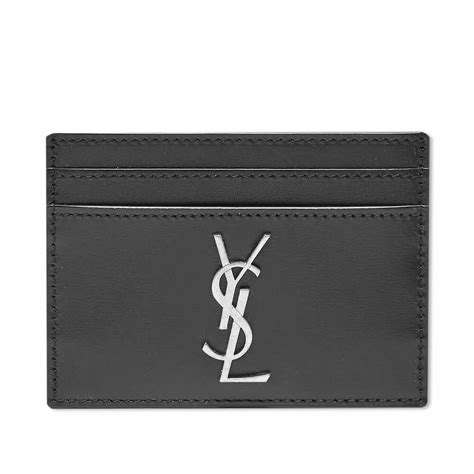 ysl card holder metallic